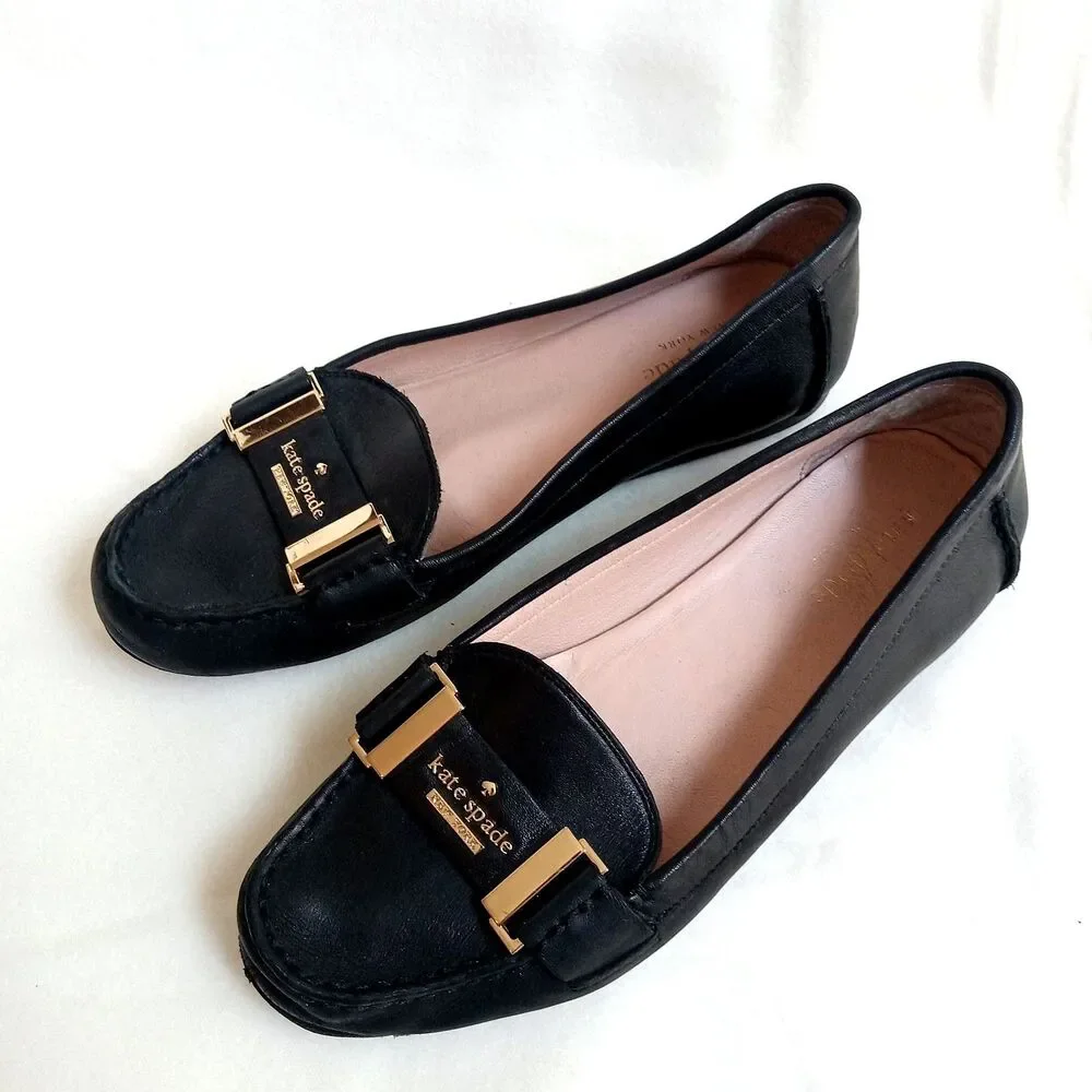 Kate Spade 7.5 Colette Loafer Black Leather